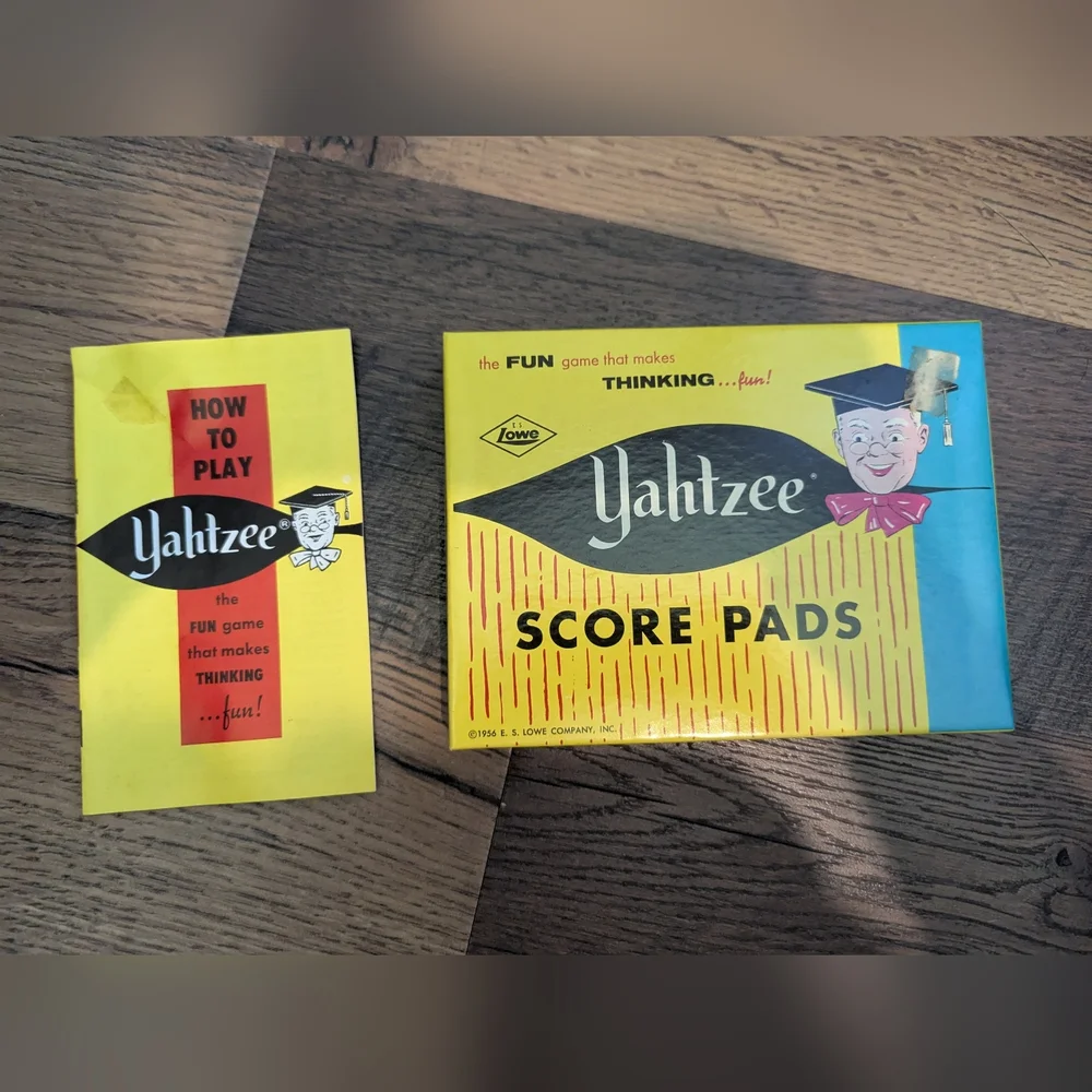 Vintage 1956 Yahtzee Score Pads (4) Original‎ Box Full 1972 Instruction Booklet